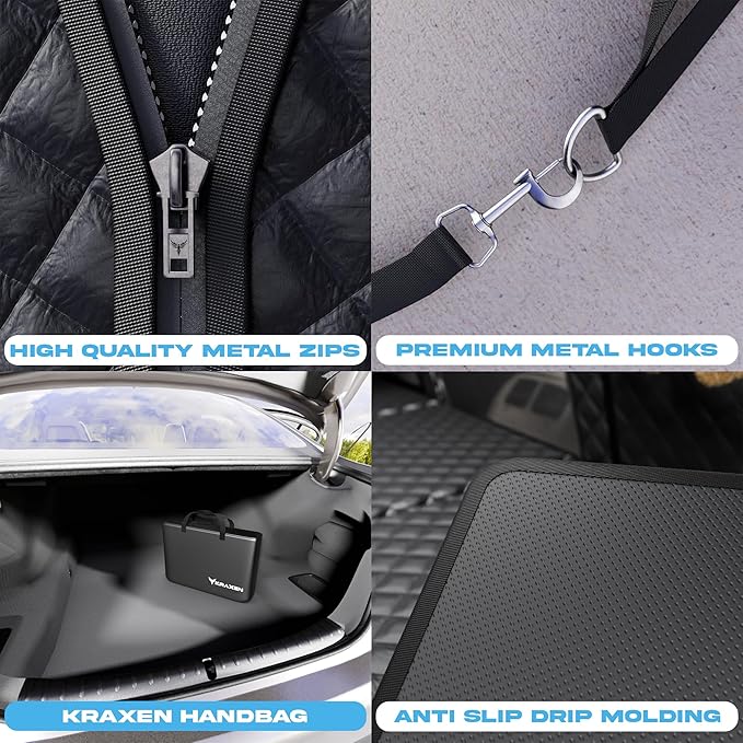 XL Dog Car Seat Cover for Back Seat, Back Seat Extender for Dogs with Hard Bottom Holds 450 lbs Dog Hammock for Car Pet Backseat Protector 100% Waterproof for Car, SUV, Truck