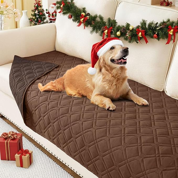 hyha Waterproof Dog Bed Blanket, Soft Pet Blankets, Waterproof Couch Cover for Dogs, Reversible Sofa Covers Washable for Furniture (30x70 Inch, Brown/Chocolate)