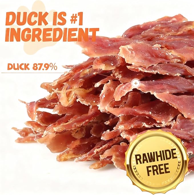Duck Jerky Dog Treats, Natural Healthy Duck Twisted Strips with 1% Taurine, High Protain Low Fat Dog Training Rewards Treats for Small Medium Large Breeds, 10.6 oz