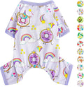 Dog Pajamas Pjs Spring Summer Dog Clothes for Small Dogs Girl - Boy - Medium Size Dogs, Soft Stretchy Puppy Clothes Doggie Onesies Cat Pet Jammies Outfit (Donut Purple, Large)