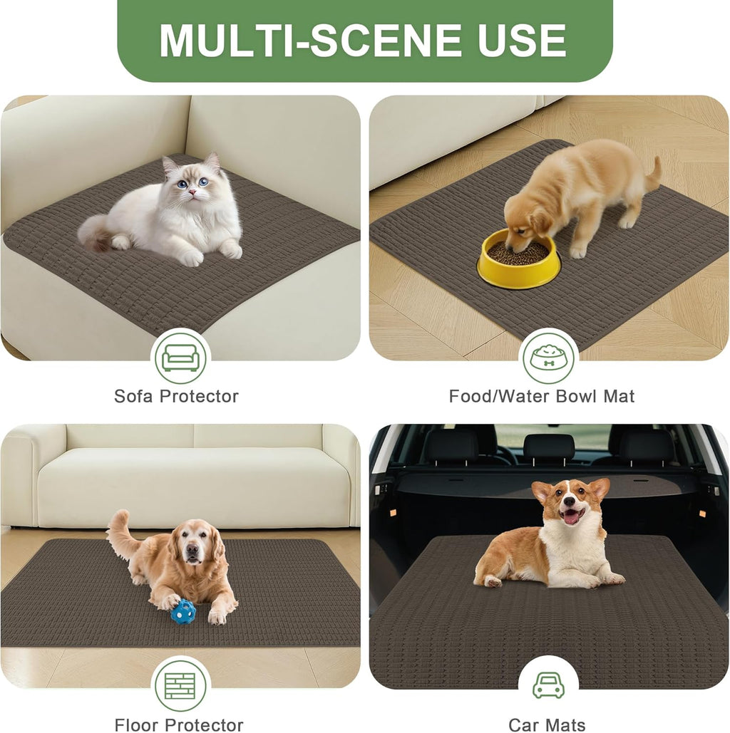 Washable Pee Pads for Dogs, 2 Pack Reusable Puppy Pads Dog Pads, Non-Slip Dog Pee Pads, Leakproof Pet Pee Pads Wee Wee Pads for Dogs. (Coffee, 20"x20"(Pack of 2))