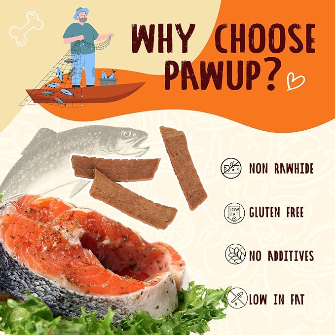 PAWUP Salmon Treats for Dog, Soft Healthy Dog Salmon Jerky, High Protein Dogs Snacks, Human Grade Salmons Fillets with Taurine,12.5oz (Smoked Flavor)