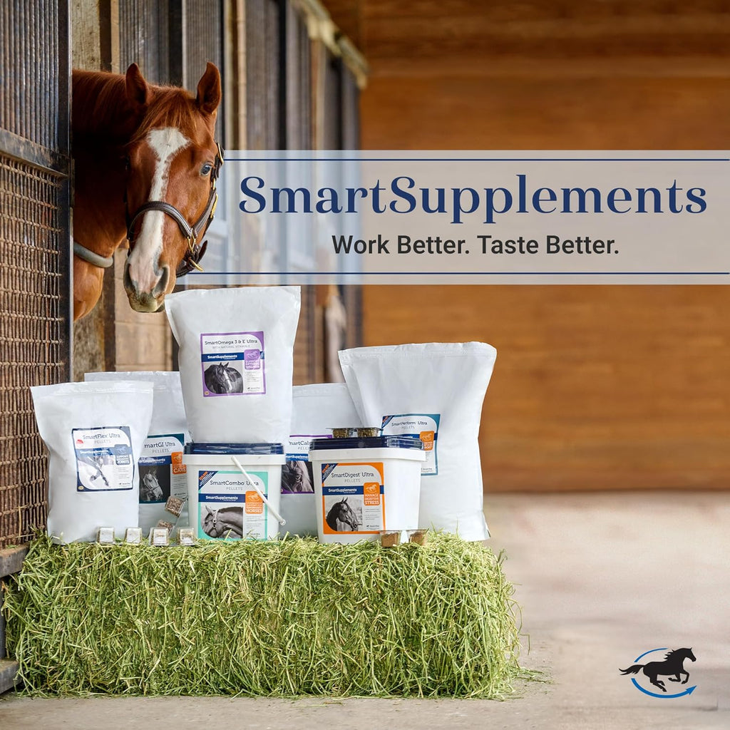 SmartVite Perform Senior Pellets | Vitamin E, Magnesium Supplement for Senior Horses | Includes Vitamin C, B Complex, Manganese, Biotin and More | 56 Servings | 12.5 lb Bucket