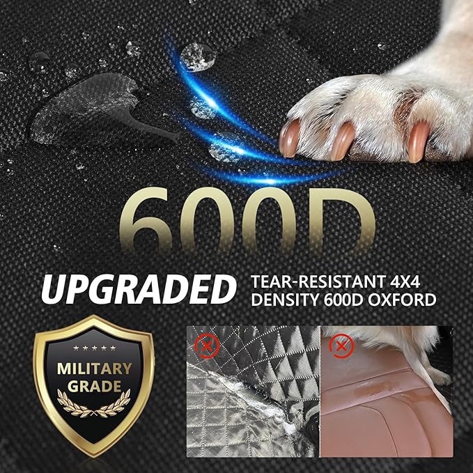 Back Seat Extender for Dogs, Dog Car Seat Cover for Back Seat Supports 420lbs, Hard Bottom Backseat Extender for Dogs, Waterproof Dog Hammock for Car, SUV, Truck Orange