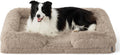 Bedsure Orthopedic Dog Beds Large Sized Dog - Washable Large Dog Cat Bed Waterproof, Comfort Dogs Couch Sofa with Washable Removable Cover, Pet Bed with Nonskid Bottom, Long Faux Fur-Taupe, 35"
