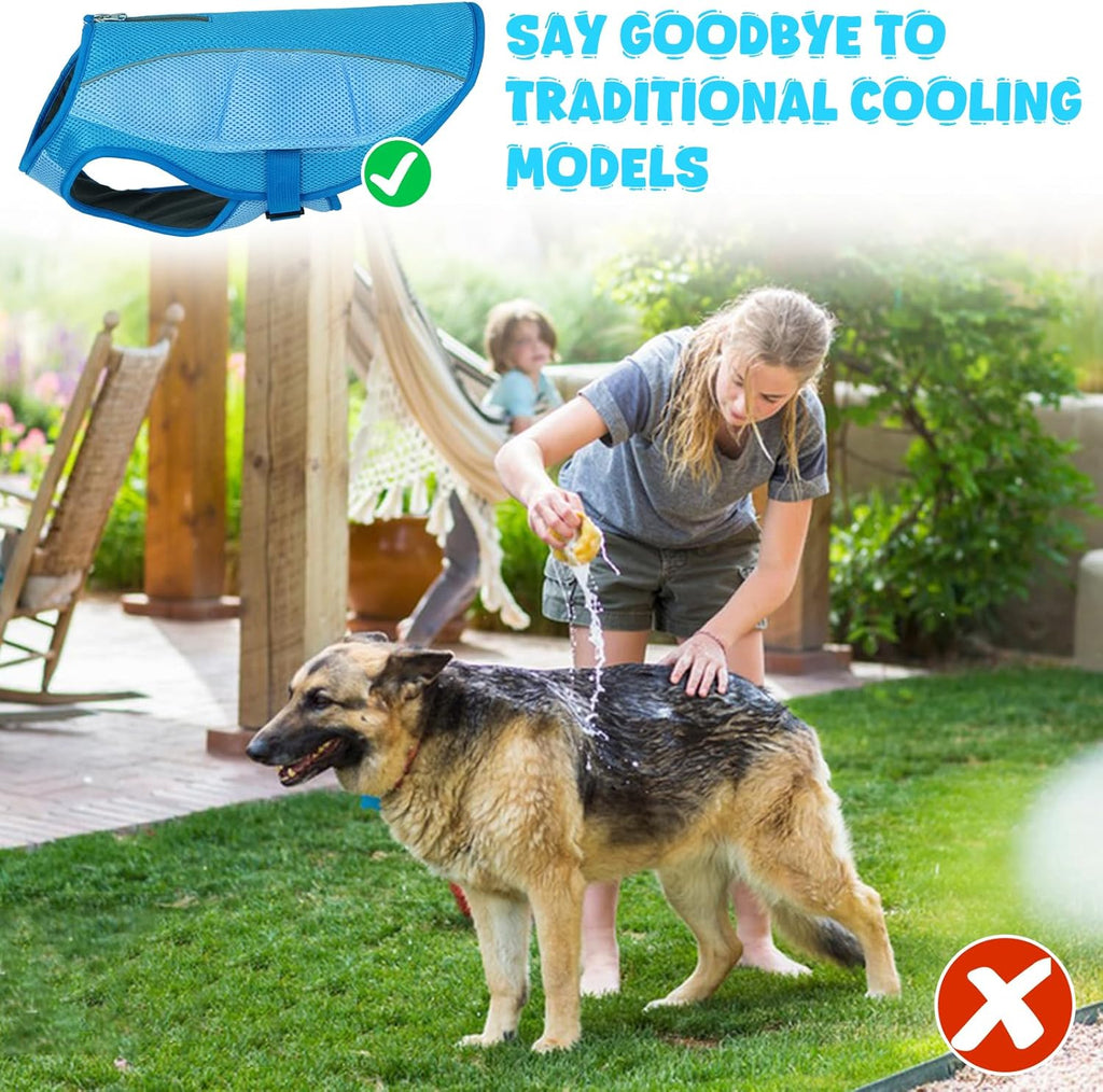 ROZKITCH Dog Cooling Vest, Evaporative Cooling Vest for Dogs with Breathable Mesh Material & Reflective Pipe, Adjustable Dog Cooling Vest Great for Large Dogs 3XL