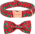 Unique style paws Christmas Dog Collar with Bow Best Winter for Small Medium Large Dogs -Christmas Tree-M