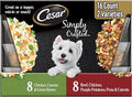 Cesar Simply Crafted Wet Dog Food Toppers for Dry Food, Chicken, Carrots & Green Beans and Beef, Chicken, Purple Potatoes, Peas & Carrots Meal Topper, 1.3 oz. Tub, 16 Count