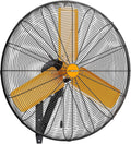 24 inch Oscillating High Velocity Wall Mount Fan, 7600 CFM Industrial Heavy Duty Metal Wall Fan, 3 Speeds, Adjustable Height and Tilt, Commercial Shop Fans for Garage, Workshop