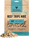 Vital Essentials Beef Tripe Nibs Dog Treats, 14 oz | Freeze-Dried Raw | Single Protein | Premium Quality High Protein Training Treats | Grain Free, Gluten Free, Filler Free