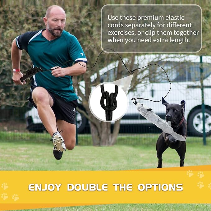 Flirt Pole for Dogs - Interactive Toys Tug-of-war for Dog, Five-Section Retractable Adjustable Length for Outdoor Exercise & Training