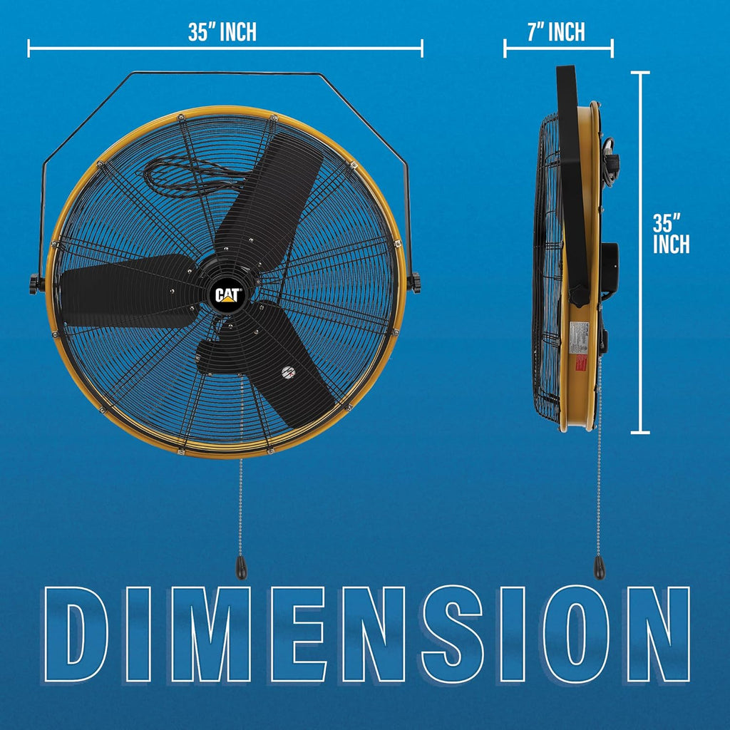 CAT 30 Inch Outdoor IPX4 Weatherproof High Velocity Wall Mounted Shroud Fan. 8900 CFM, 3 Speed - For Industrial, Commercial, & Residential Use. cETL Certified