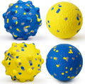 Dog Tennis Balls for Aggressive Chewers, Indestructible Durable Bouncy Interactive Toy for Dogs Fetch Game Lightweight Floating Outdoor Training(Yellow+Blue Mixed Large)