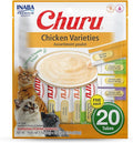 INABA Churu Cat Treats, Grain-Free, Lickable, Squeezable Creamy Purée Cat Treat/Topper with Vitamin E & Taurine, 0.5 Ounces Each Tube, 20 Tubes, Chicken Variety