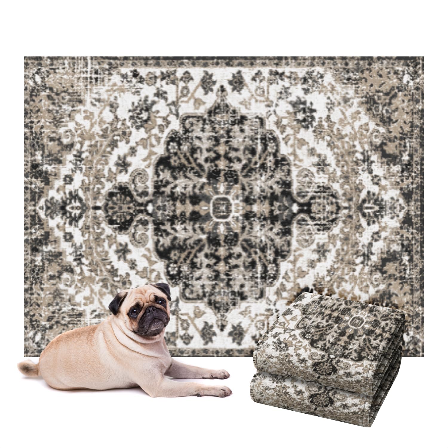 LOVEWAG Washable Dog Pee Pads, 36" x 48",Waterproof, Non-Slip, Super Absorbent, Reusable Machine-Washable, 2-Pack (Moonlit Night)