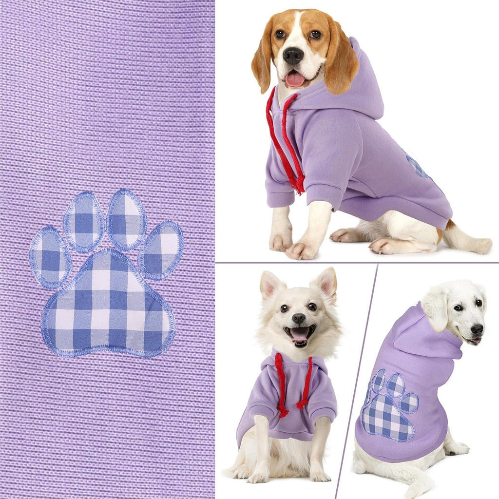 SAWMONG Dog Hoodie,Flannel Pet Hooded Sweater with Hat Puppy Pullover Sweater Shirt,Dog (Purple,3XL)