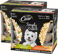 Cesar Simply Crafted Wet Dog Food Toppers for Dry Food, Chicken, Carrots, Potatoes & Peas and Chicken, Sweet Potato, Apple, Barley & Spinach Meal Topper Variety Pack, 1.3 oz. Tubs, 8 Count (Pack of 2)