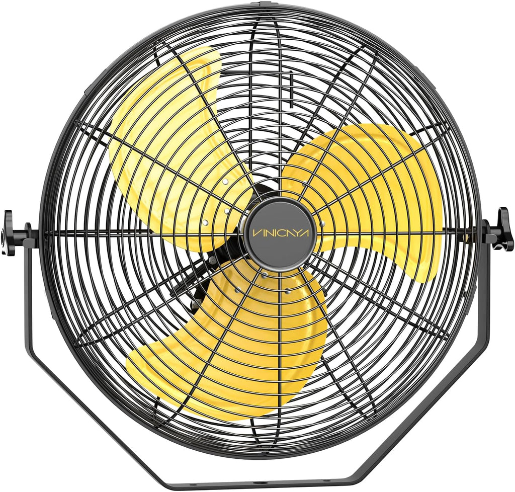 18 Inch Industrial Wall Fan, 4800 CFM Metal Wall Mount Fans with Poweful Motor, 3 Speed, Heavy Duty Fan Indoor for Covered Patio, Greenhouse, Gazebo, and Garage, UL Listed