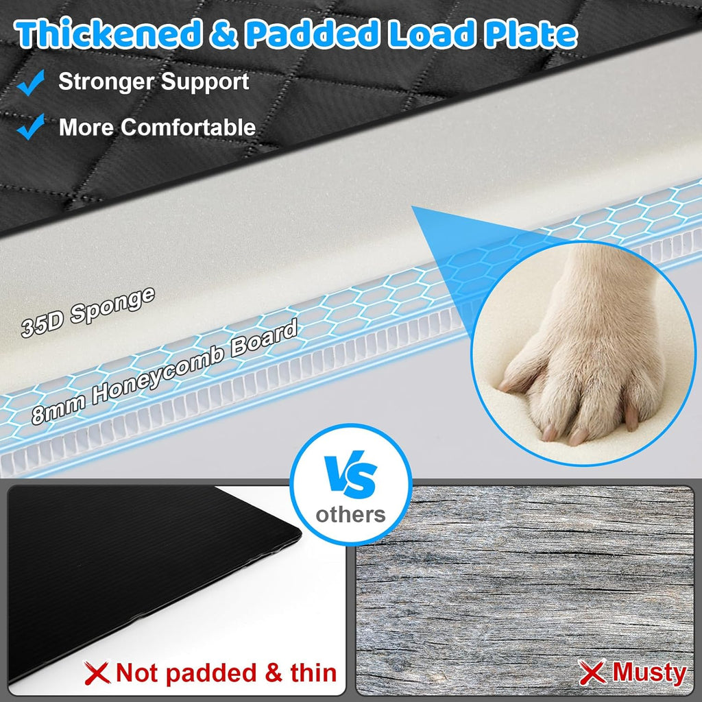 URPOWER Dogs Back Seat Extender with Non-Slip Blanket - Hard Bottom Dog Car Seat Cover & Removable Dog Bed Mat, Waterproof Dogs Hammock for Car, SUV & Small Truck, Pet Backseat Protector Holds 400lbs