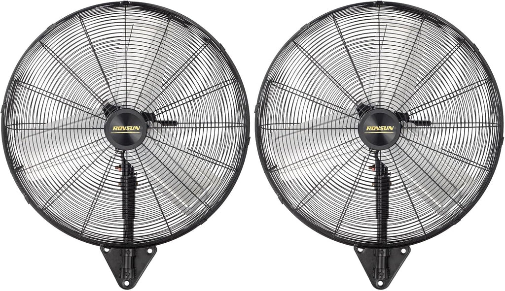 ROVSUN 20" Wall Mounted Fan, High Velocity Industrial Wall Fan, Max 4710 CFM with Wide Angle Oscillating, Suit for Commercial, Residential, Garage, Shop, Greenhouse, Gym, 2-Pack