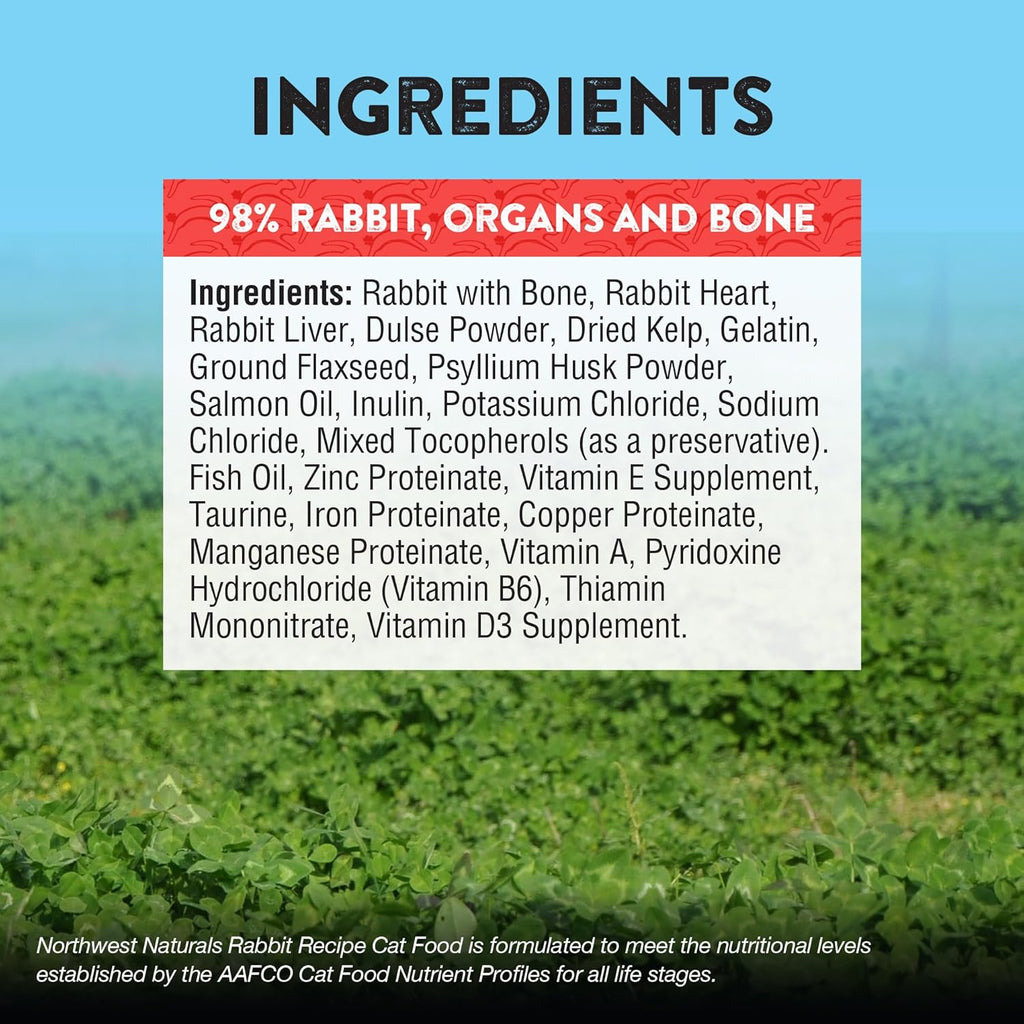 Northwest Naturals Freeze-Dried Rabbit Cat & Kitten Food – Bite-Sized Nibbles – Healthy, Limited, Human-Grade Ingredients, All-Natural, High-Protein Raw Diet – Complete & Balanced, Grain-Free – 11 oz