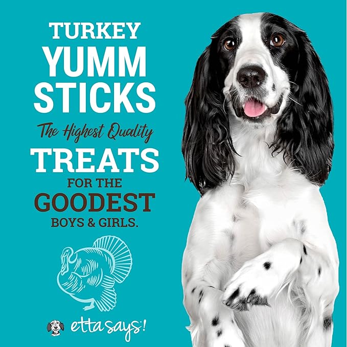 etta says! Yumm Sticks - Real Meat Turkey Dog Jerky Treats - Human Grade - Made in The USA (24 Count Pack of 1)