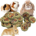 Fhiny 24 PCS Rabbit Chew Toys, Natural Timothy Hay Carrot Pumpkin Purple Potato Biscuit Cubes Bunny Chew Treats for Teeth Care Small Animals Molar Snacks for Hamster Guinea Pig Chinchilla Rat