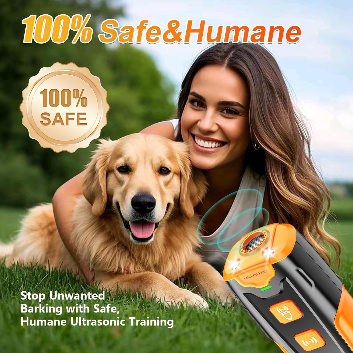 Dog Bark Deterrent Devices, Anti Barking Device for Dogs, 3 Modes Ultrasonic Dog Training Remote Control Effective & Safe Pet Corrector Behavior Portable Indoor Outdoor Uses