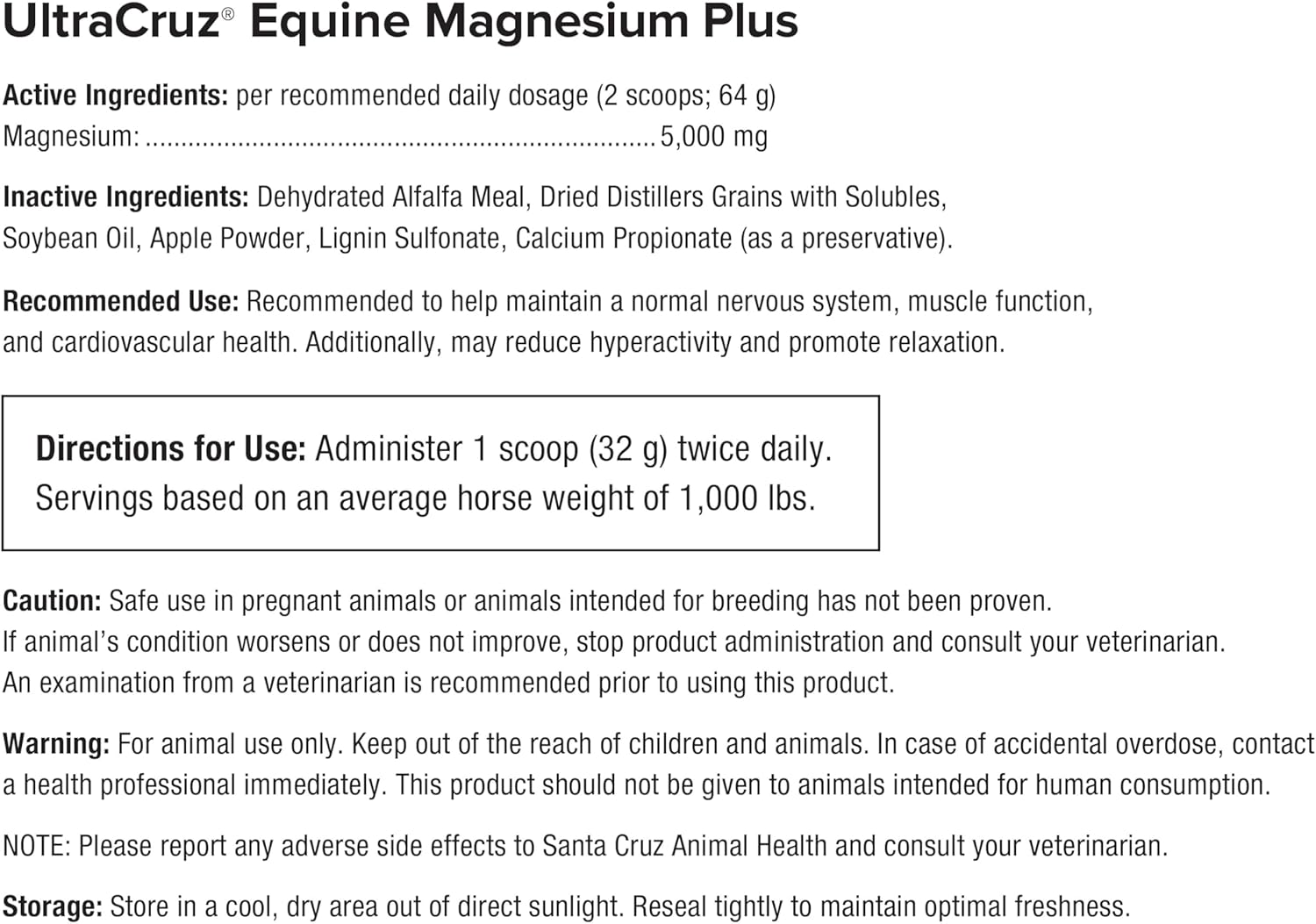 UltraCruz® Equine Magnesium Plus, 20 lb