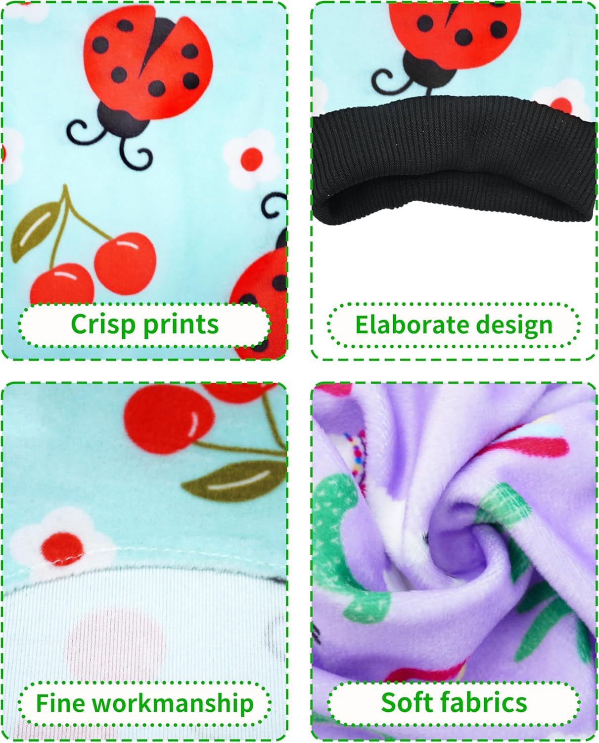 PET SHOW 4 Pack Small Dog Pajamas Spring Dog Clothes for Medium Dogs Girl Boy Soft Stretchy PJs Bee Ladybug Jumpsuit Puppy Floral Onesies Outfits with Sleeve Pets Dachshund Costume(XXL, Spring)