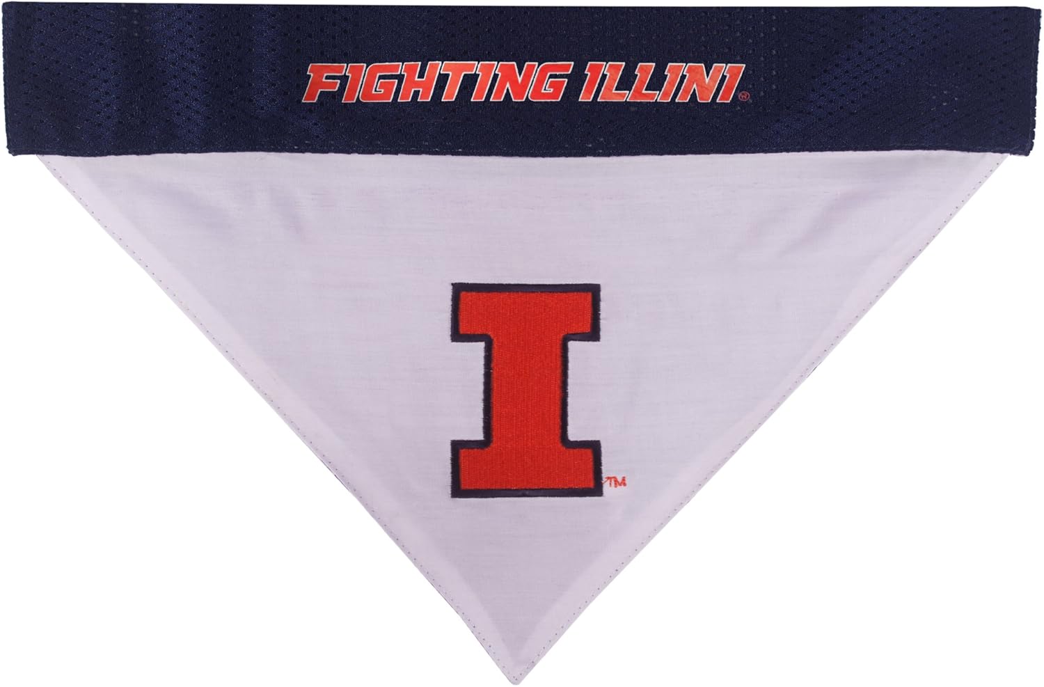 Pets First Collegiate Pet Accessories, Reversible Bandana, Illinois Fighting Illini, Large/X-Large