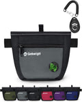 Gobeigo Dog Treat Pouch and Training Clicker, Upgrade Two Magnetic Closure to Prevent Spills, 2 Cup Treat Bag with Poop Bag Dispenser, Metal Clip Waist Belt Fanny Pack for Pet Walking (Black/Gray)