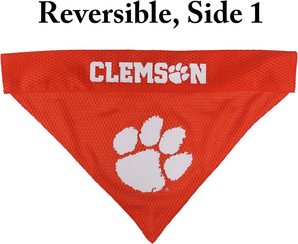 Pets First Collegiate Pet Accessories, Reversible Bandana, Clemson Tigers, Large/X-Large