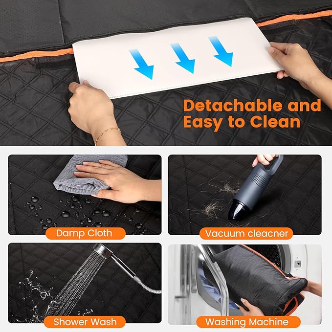 Dog Seat Cover for Back Seat Hard Bottom,Holds 500 lbs,Waterproof Dog Car Seat Cover for Back Seat Extender,Scratch-Proof Pet Hammock for Car,SUV,Truck - with Mesh Window & Storage,Black