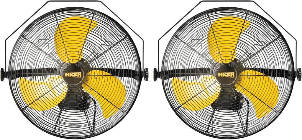 HiCFM 5100 CFM 20 inch Outdoor High Velocity Wall Mounted Fan with IP44 Enclosure Motor, Sealed Control Box, 9 FT Cord & GFCI Plug, Weatherproof for Patio, Workstation - UL Listed, 2 Pack