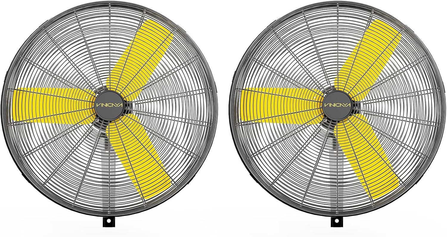 30 Inch Industrial Wall Mount Fan Oscillating with 2 Pack, 8900 CFM Commercial Metal Wall Fans with Poweful Motor, 3 Speed, Heavy Duty Construction Indoor for Warehouse, Workshops UL Listed