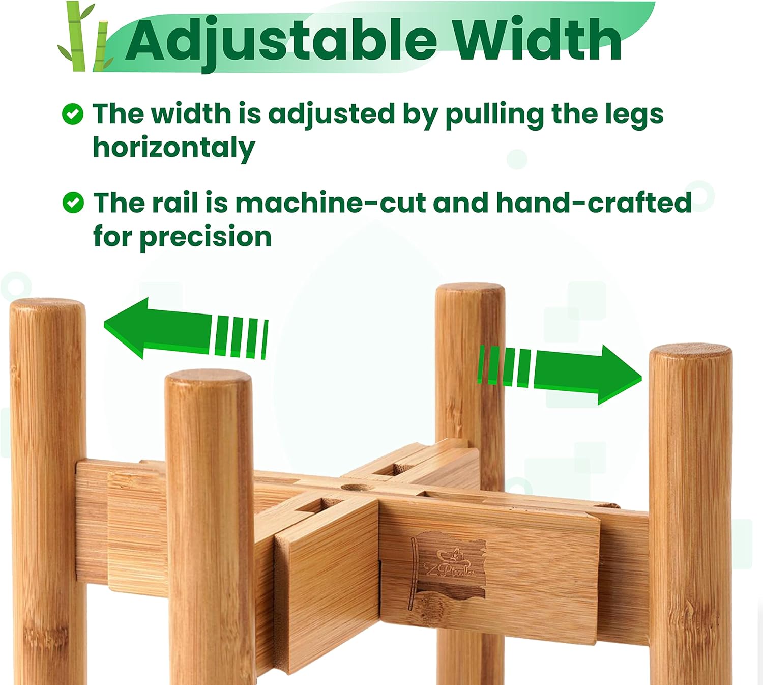 Dog Bowl Stand for Medium Breeds - Raises Bowls to 9-inch High, Ants/Bugs-Off - Adjustable, Fits Various Sizes of Dog Food/Water Bowls and Slow Feeders - Bamboo