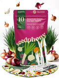 10 Gourmet Onion Seeds for Planting Variety Pack - 2,900+ Non-GMO Heirloom Vegetable Seeds for Growing Indoor & Outdoor: Red Burgundy, Leek, Walla Walla, Grano White & Yellow Sweet Spanish