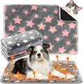 4 Pack Self Heating Cat Bed Cat Self Warming Pad with Removable Cover Extra Warm Thermal Pet Pad Washable Pet Crate Mat Anti Slip Kennel for Indoor Outdoor Pets(Star,24 x 35 Inches)