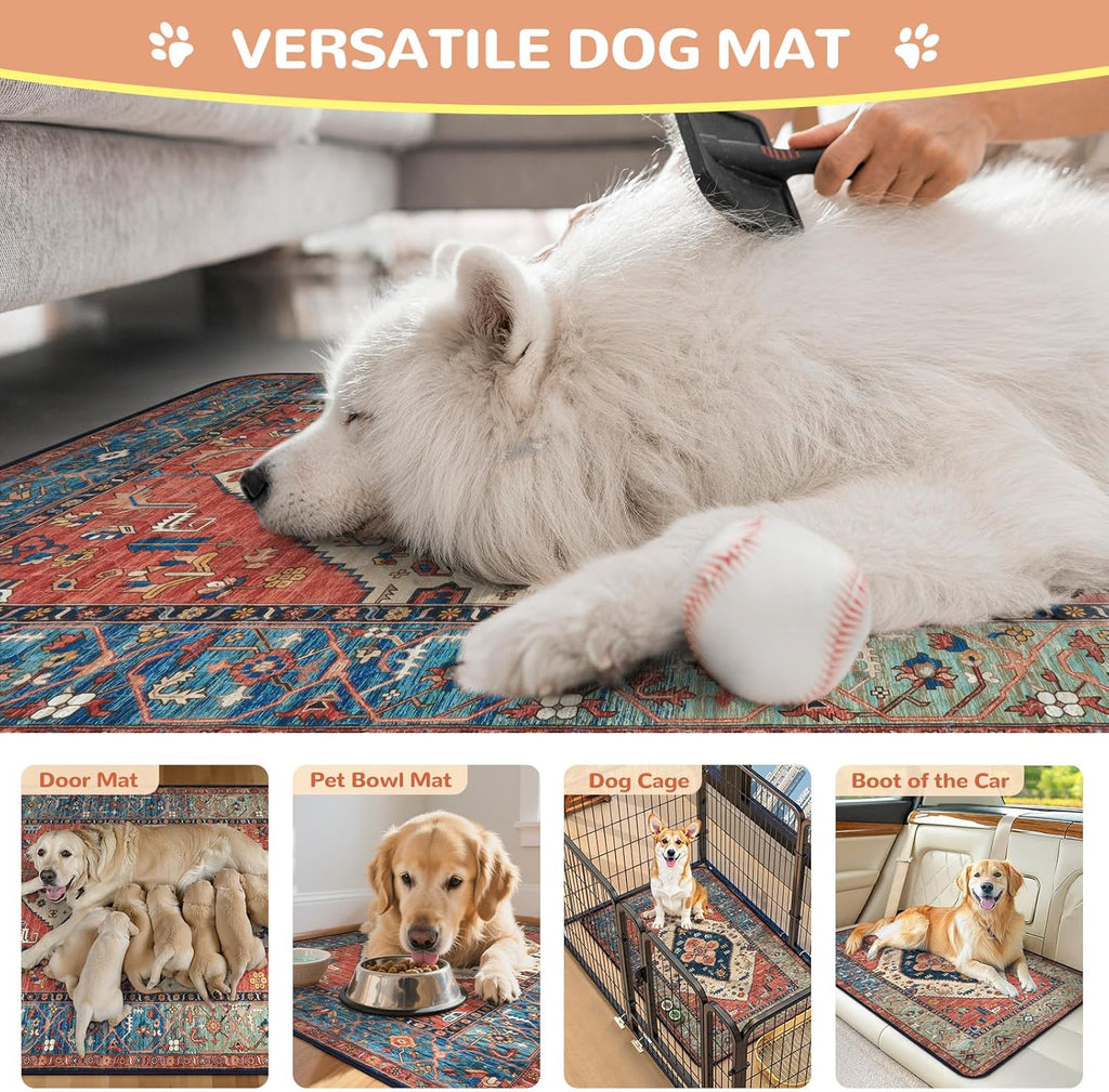 Lahome Super Absorbent & Leakproof Washable Dog Pee Pads - 2 Pack Value Set - Waterproof, Non-Slip Reusable Pads for Puppy Training, Crates & Whelping (24"x24", Red)