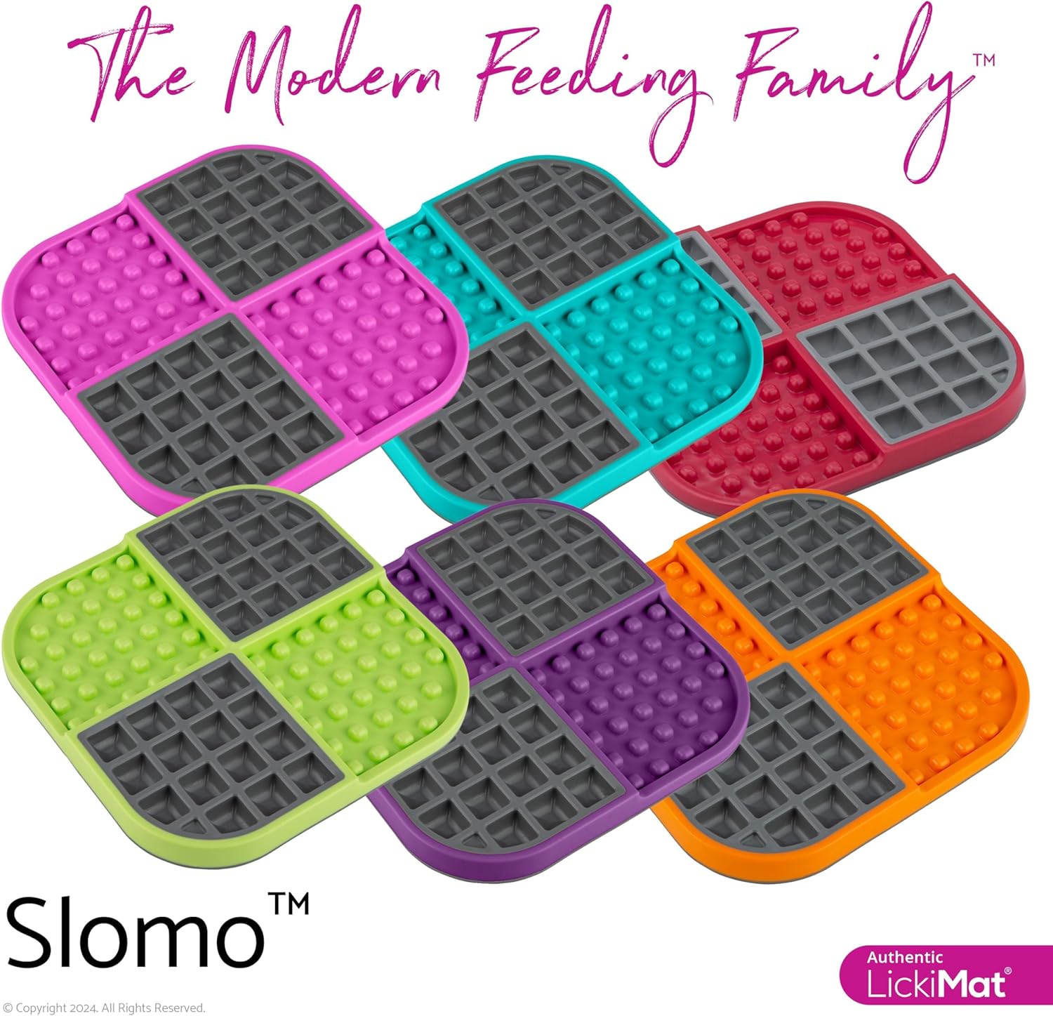 LickiMat Slomo, Cat Slow Feeder Lick Mat, Boredom Anxiety Reducer; Perfect for Food, Treats, Yogurt, or Peanut Butter. Fun Alternative to a Slow Feed Cat Bowl or Dish, Orange