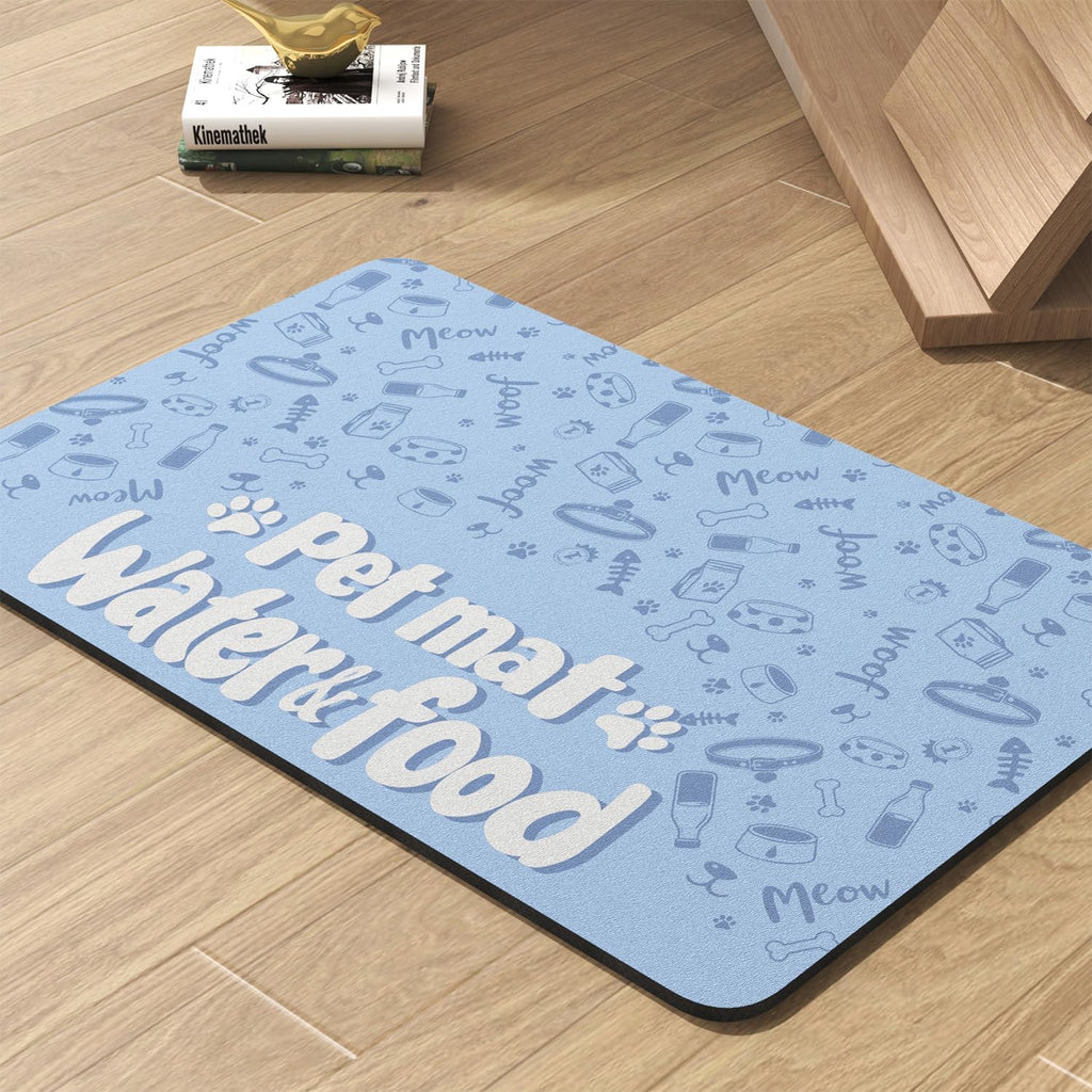 Pet Feeding Mat-Absorbent Dog Mat for Food and Water Bowl-No Stains Quick Dry Water Dispenser Mat-Dog Accessories Pet Supplies-Bowl for Messy Drinkers（PAW,16"x24"