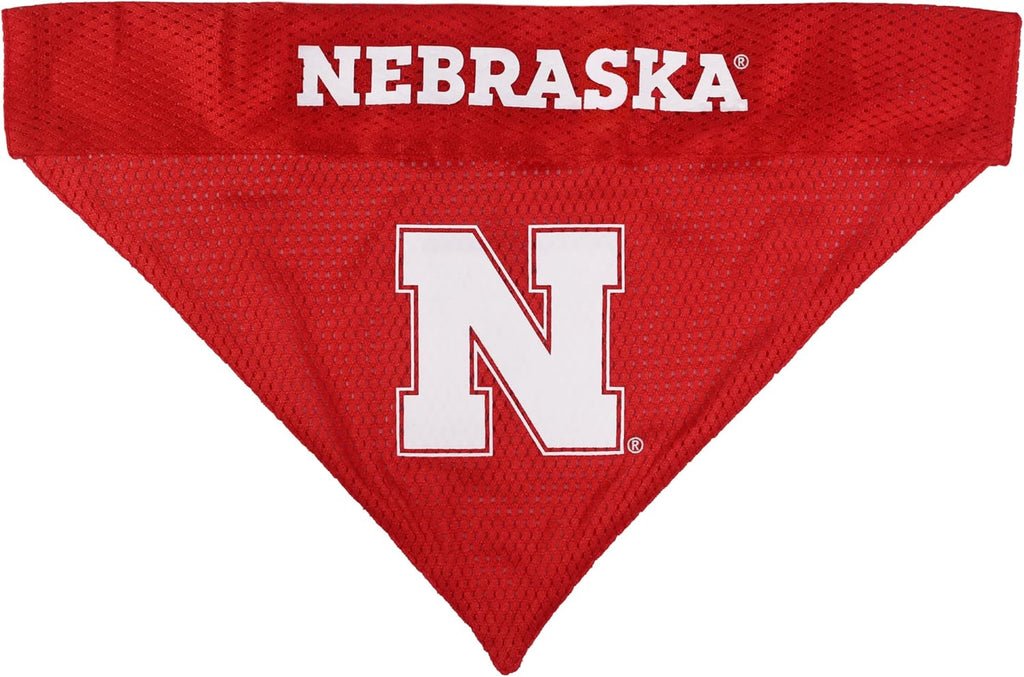 Pets First Collegiate Pet Accessories, Reversible Bandana, Nebraska Cornhuskers, Small/Medium