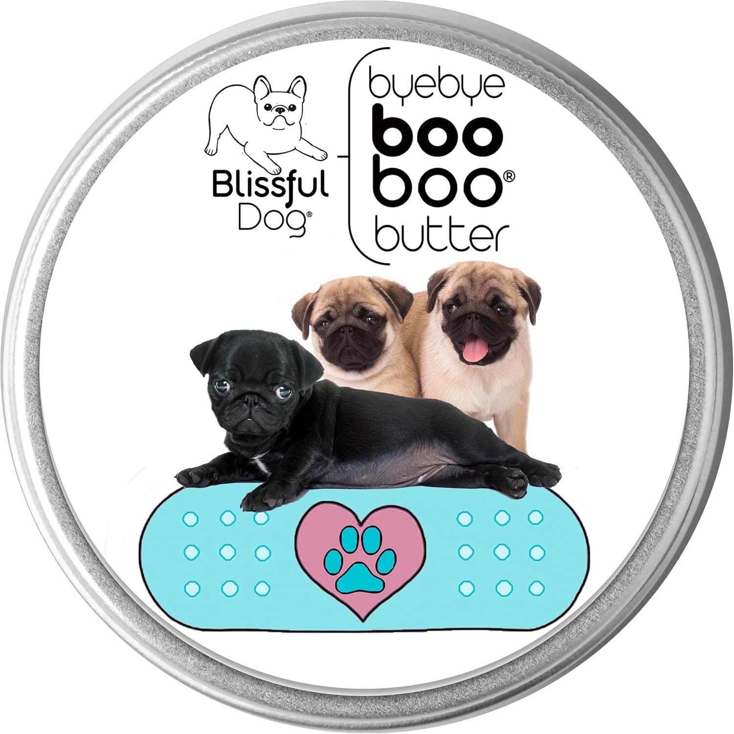 The Blissful Dog 1 oz TIN Pug Booboo Butter