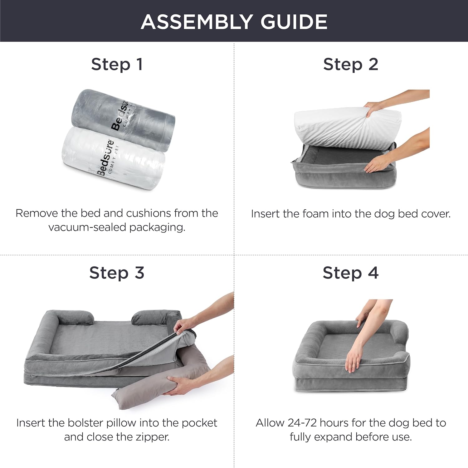 Bedsure XL Plus Orthopedic Dog Bed for Extra Large Dogs - Washable XLarge Dog Cat Bed Waterproof, Comfort Dogs Couch Sofa with Washable Removable Cover, Pet Bed with Nonskid Bottom, Ember Clay, 48"