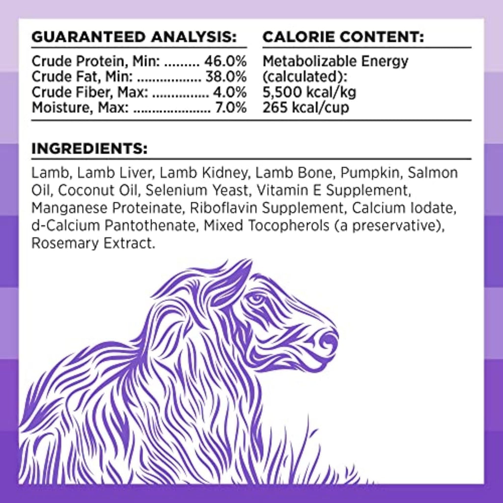 BIXBI Rawbble Freeze Dried Dog Food, Lamb Recipe, 26 oz - 97% Meat and Organs, No Fillers - Pantry-Friendly Raw Dog Food for Meal, Treat or Food Topper - USA Made in Small Batches