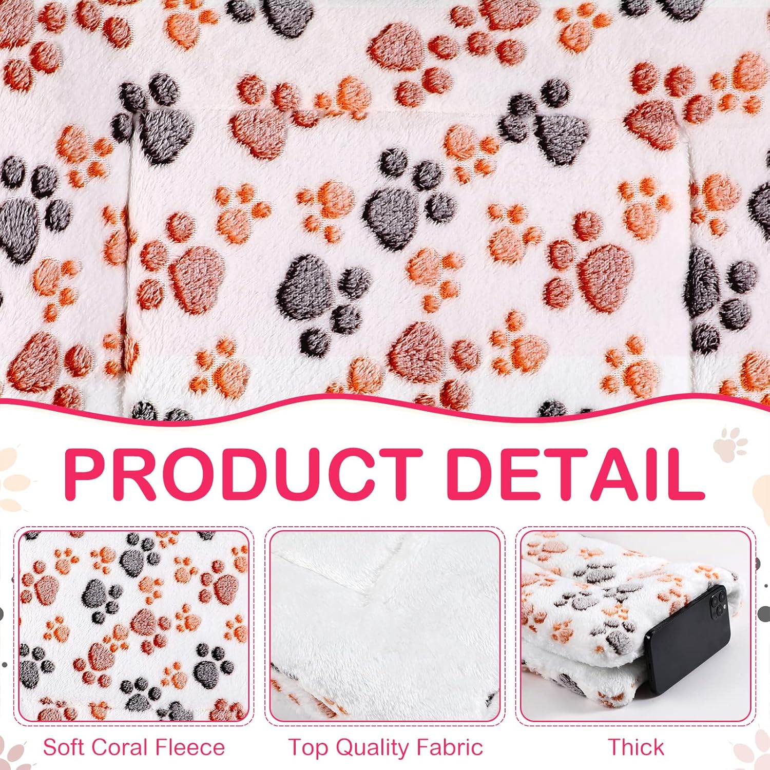 4 Pack Ultra Soft Dog Cat Bed Mat with Cute Prints Reversible Fleece Dog Crate Kennel Pad Cozy Washable Thickened Hamster Guinea Pig Pet Bed Mat for Small Animals(23 x 18 Inches,Vivid Color)