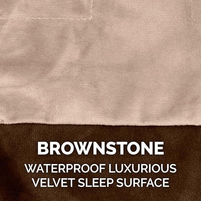 Furhaven Waterproof Throw Blanket for Dogs & Indoor Cats, Washable - Two-Tone Luxe Velvet Dog Blanket - Brownstone, Medium
