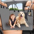 Grey Large Space Dog Hammock for Car, SUV, Small Truck - Universal Fit Dog Car Seat Cover with Hard Bottom, Waterproof & Scratch-Proof, Supports Up to 500 lbs