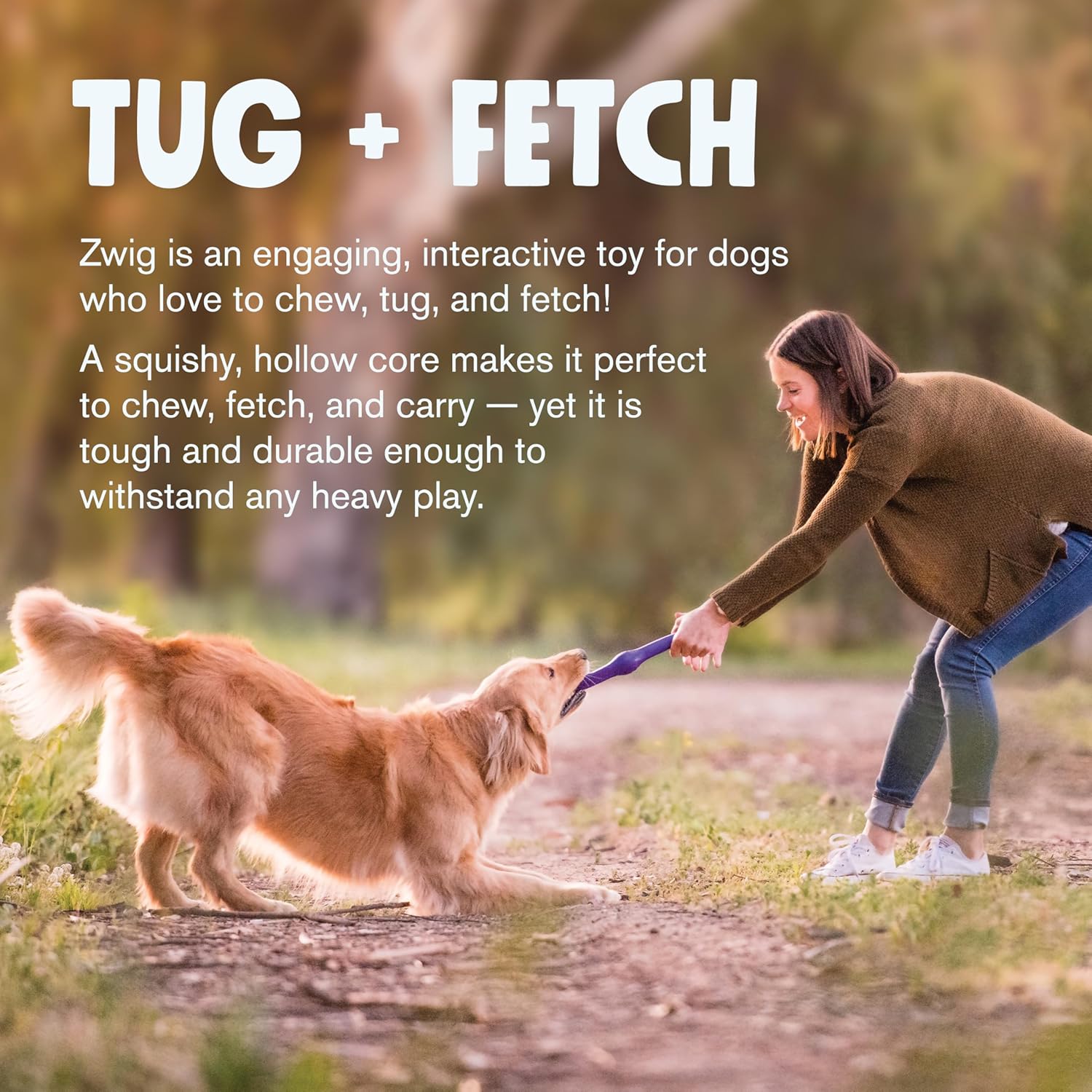 WEST PAW Zogoflex Echo Zwig Squeezy Dog Fetching Stick – Bouncy, Hollow, Squishy Interactive Toy for Puppies, Large Dogs – Floatable Stick, Lightweight Chewy Toy for Catch/Fetch – 13.75”, Hot Pink